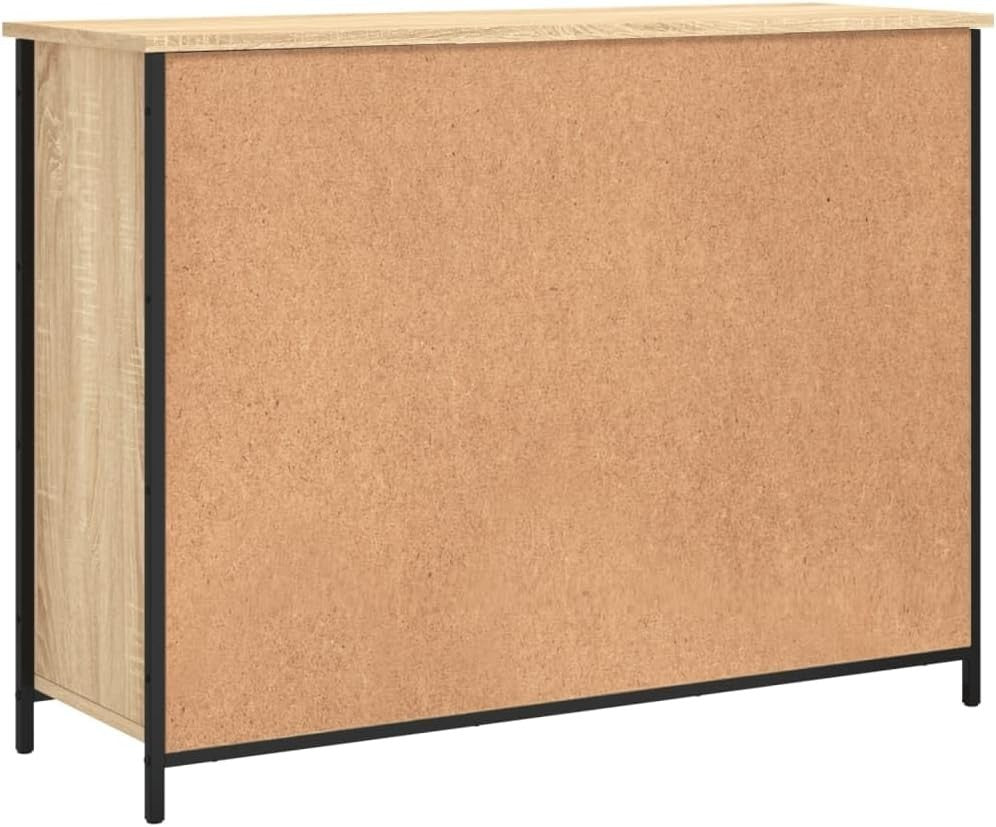 Modern Sideboard Cabinet Oak Wood | Storage Unit for Living Room 100cm