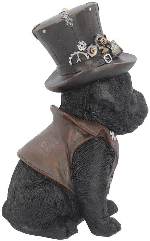 Steampunk Dog Figurine 21cm Resin Ornament Gothic Display Hand Painted Statue