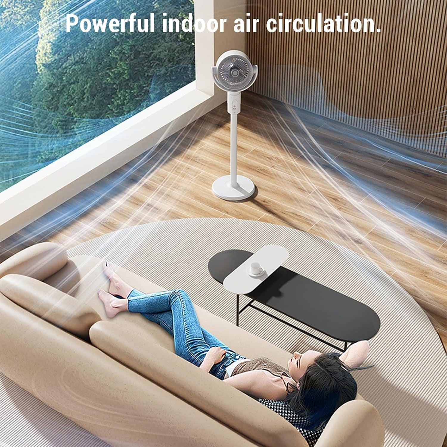 Pedestal Fan 180° Oscillating Stand w Remote Control – Adjustable Height & Timer