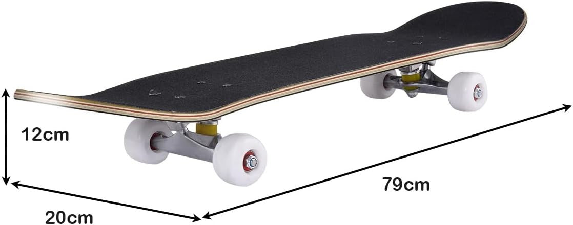 Complete 31" Maple Skateboard Deck ABEC-7 Bearings Kids Teens Adults