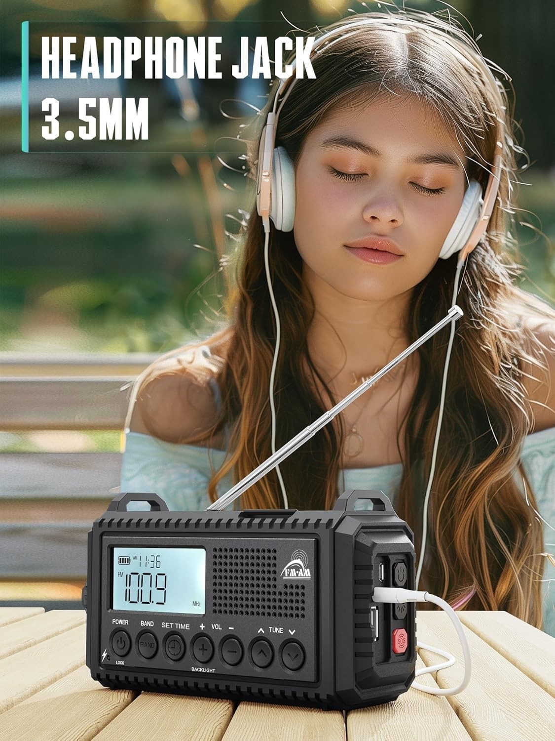 Emergency Wind Up Solar Radio AM/FM/SW 12000mAh Waterproof