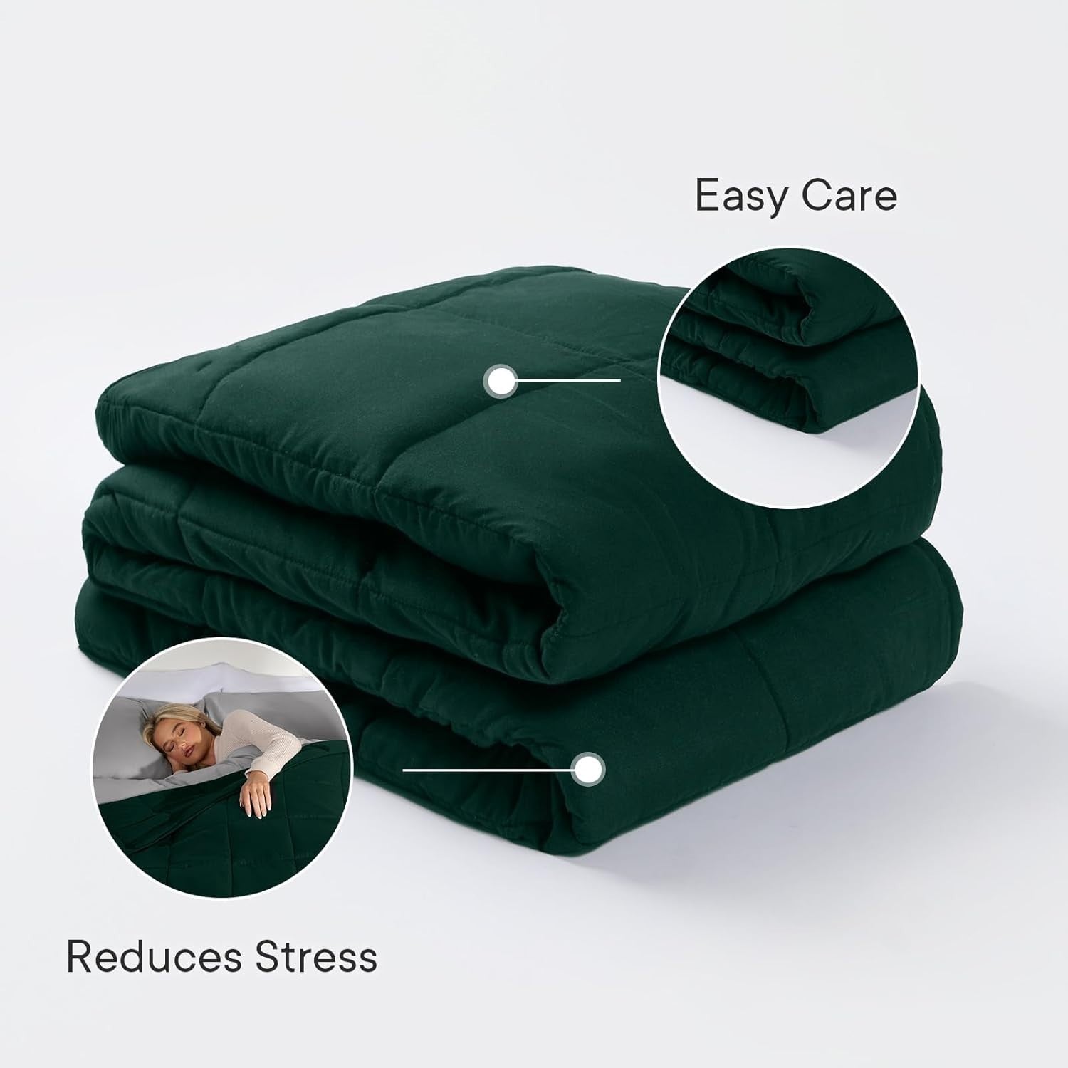 Weighted Blanket Adults Forest Green 6kg 125x180cm Calming Sleep Aid
