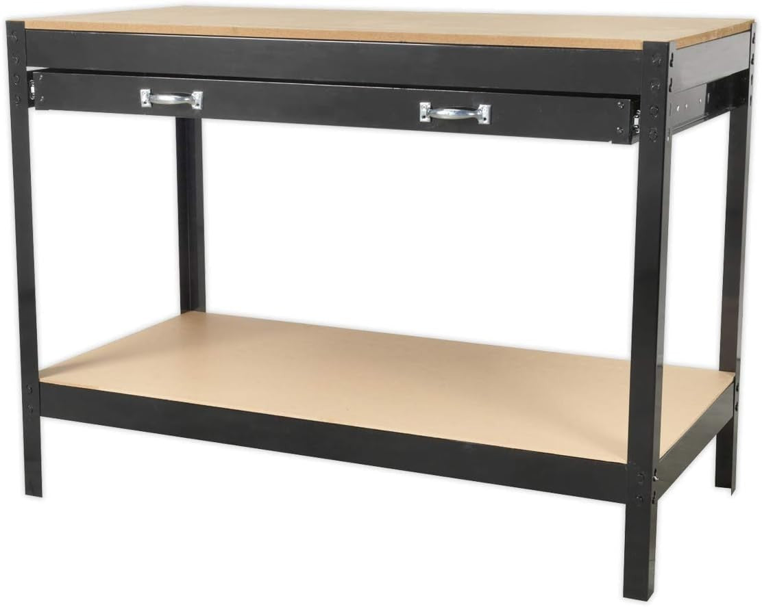 Workbench 1.2m with Drawer MDF Top Boltless Assembly 100kg Capacity