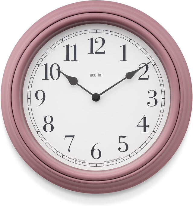 28cm Silent Wall Clock Dusty Rose Vintage Quiet Quartz Round Home Decor