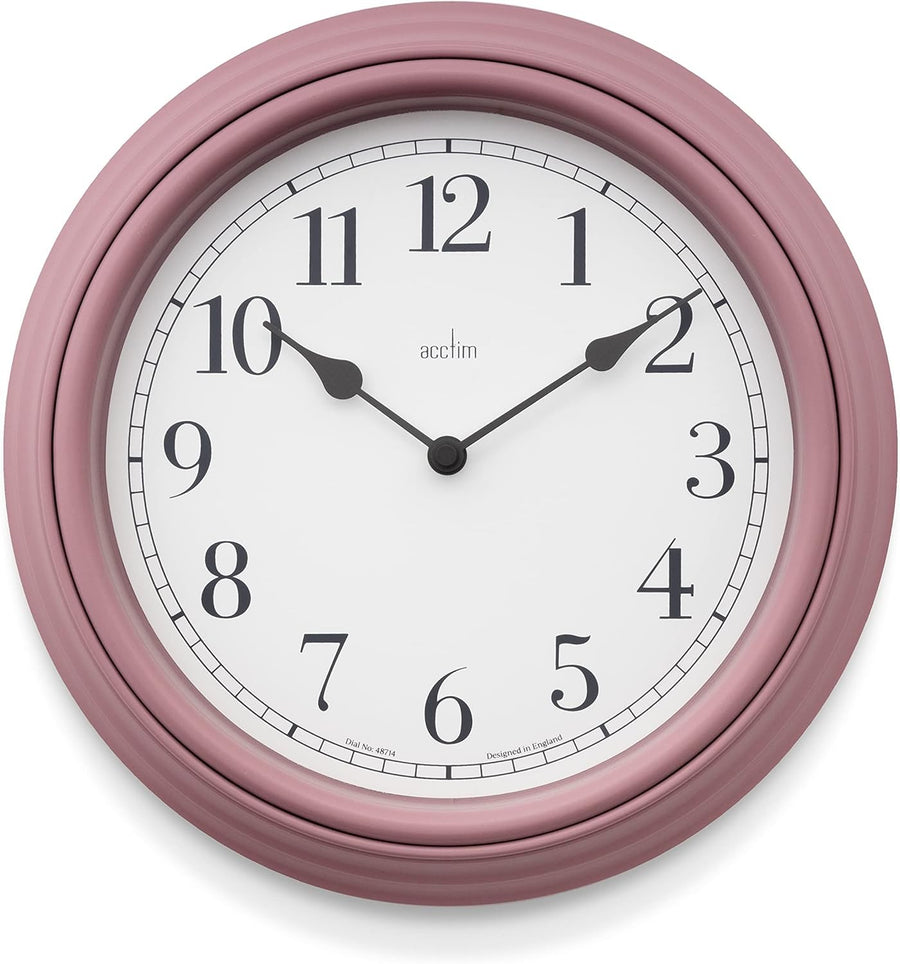 28cm Silent Wall Clock Dusty Rose Vintage Quiet Quartz Round Home Decor
