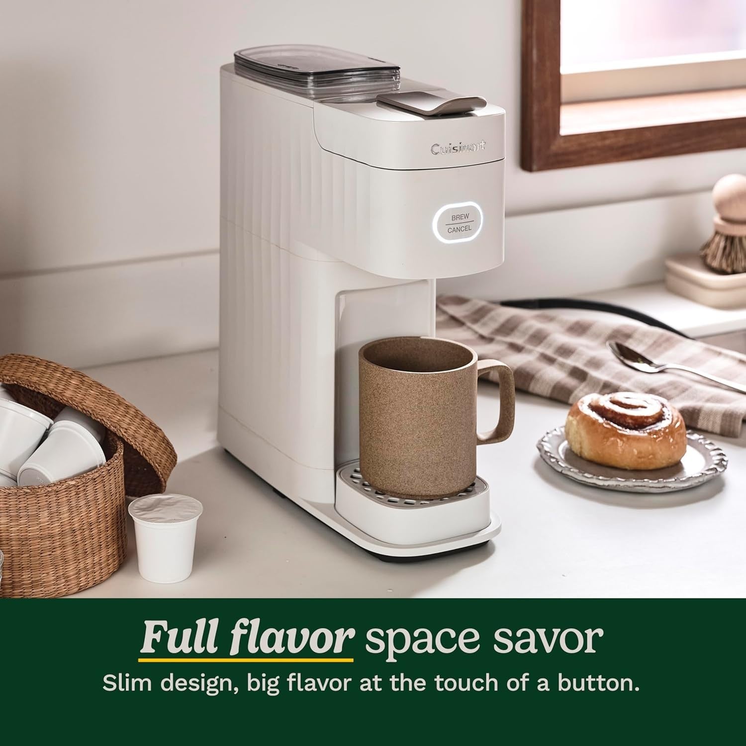 Single Serve Coffee Maker Pod Compatible Auto Shut Off Compact 12oz Brewer