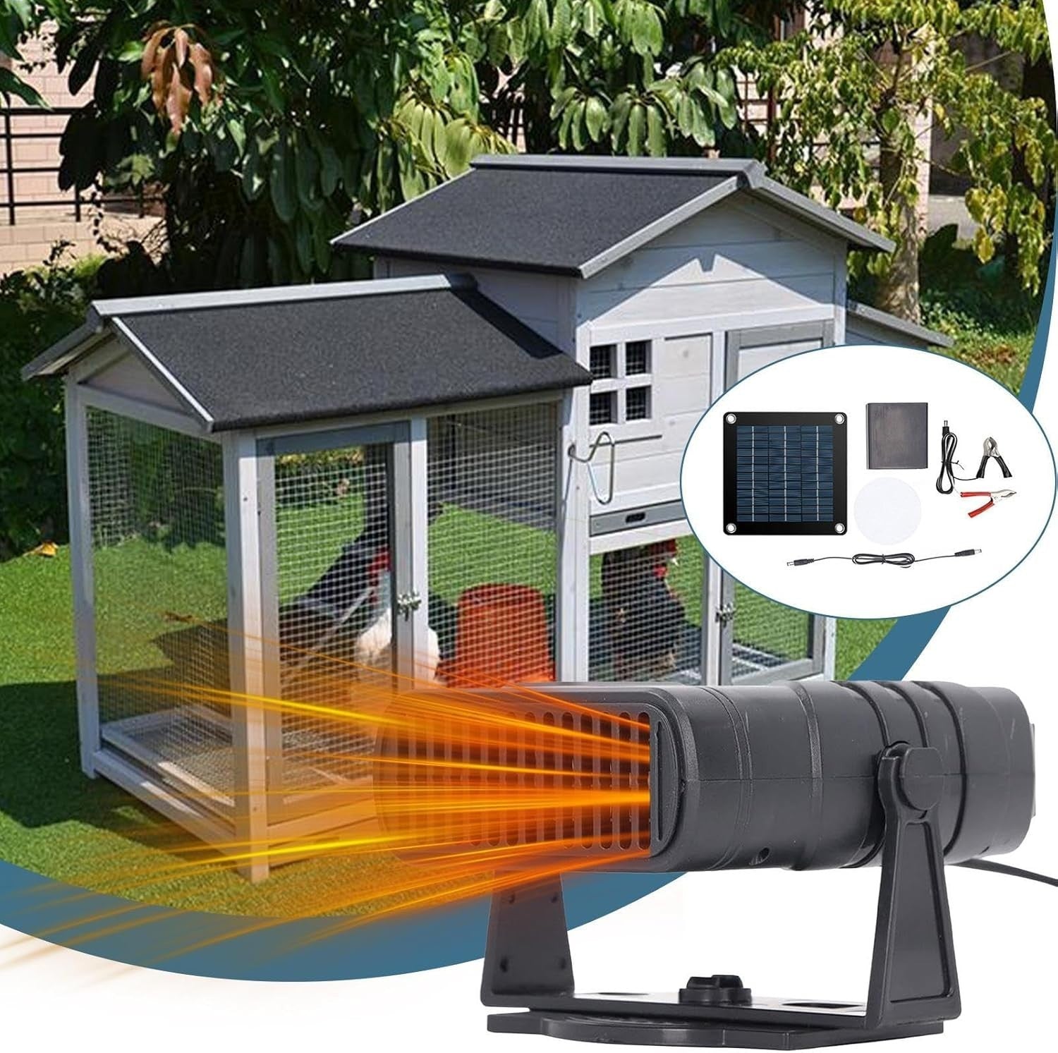 20W Solar Chicken Coop Heater Winter Poultry Warmer