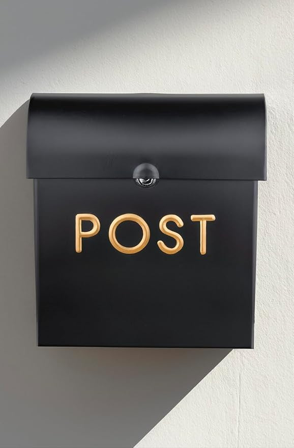 Lockable Wall Mounted Mailbox Black – Weatherproof, Secure, Easy Install, Modern