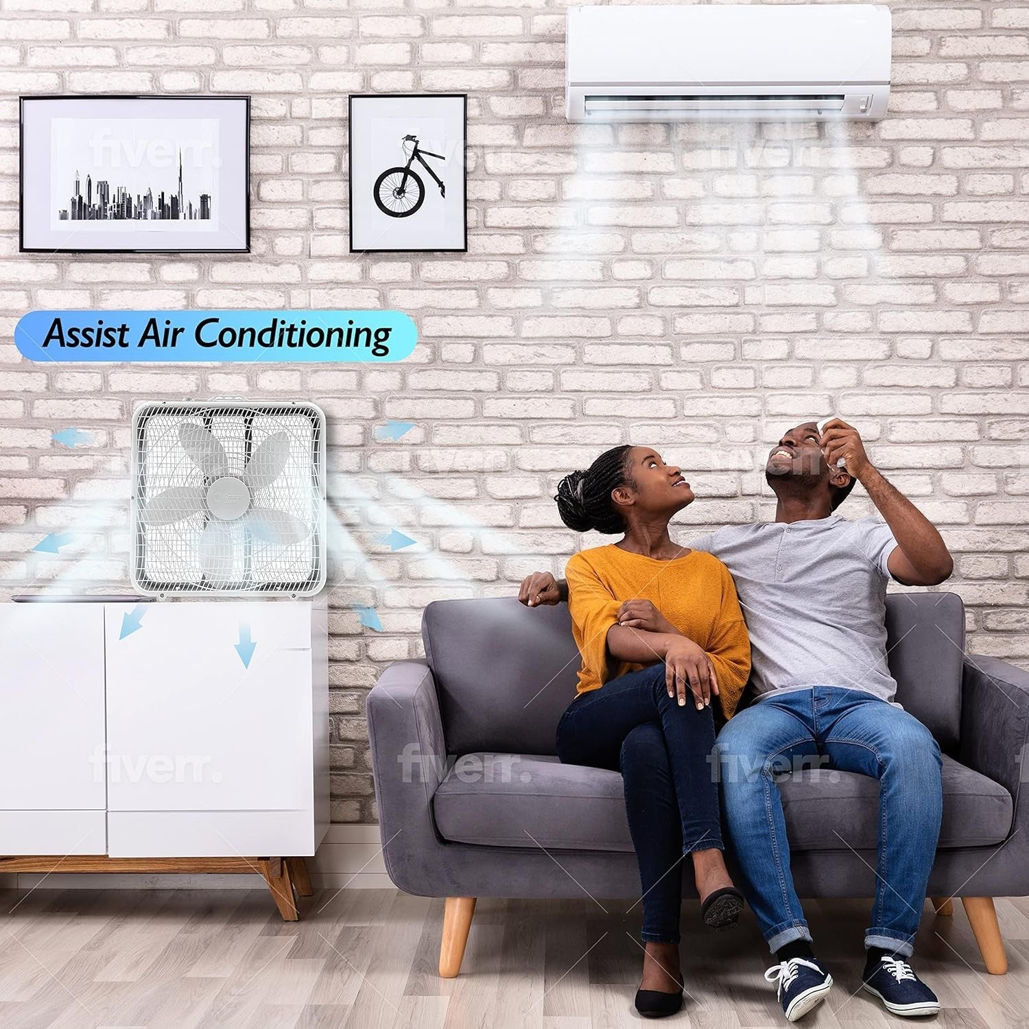 20" Box Fan – 3-Speed High Velocity Adjustable Tilt Quiet Cooling for Home & Gym