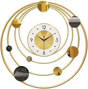 Luxury Solar System Wall Clock 50cm Modern Gold Metal Silent Non-Ticking Decor