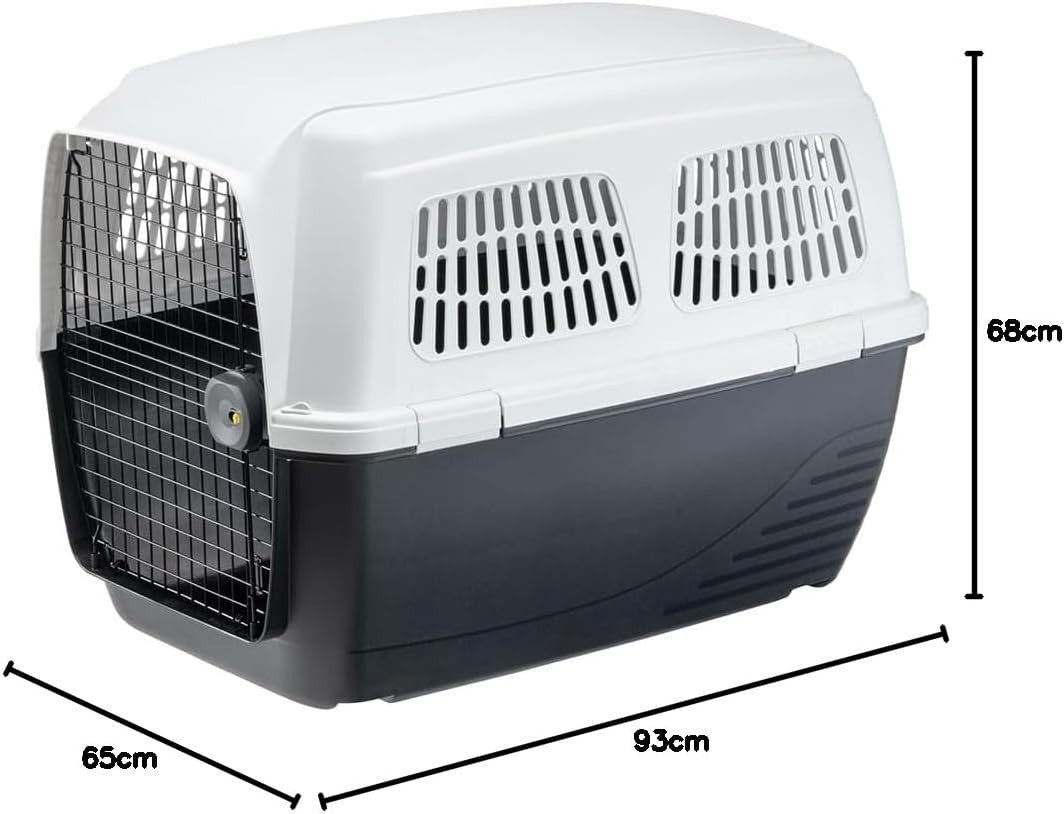 IATA Approved Large Dog Travel Crate Airline Safe Carrier 45kg 93x65x68cm