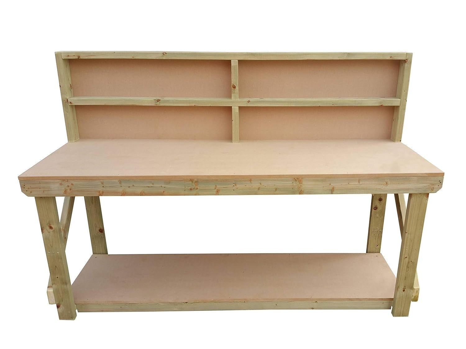4ft Heavy Duty Wooden MDF Workbench with Back Panel – Strong Workshop Table
