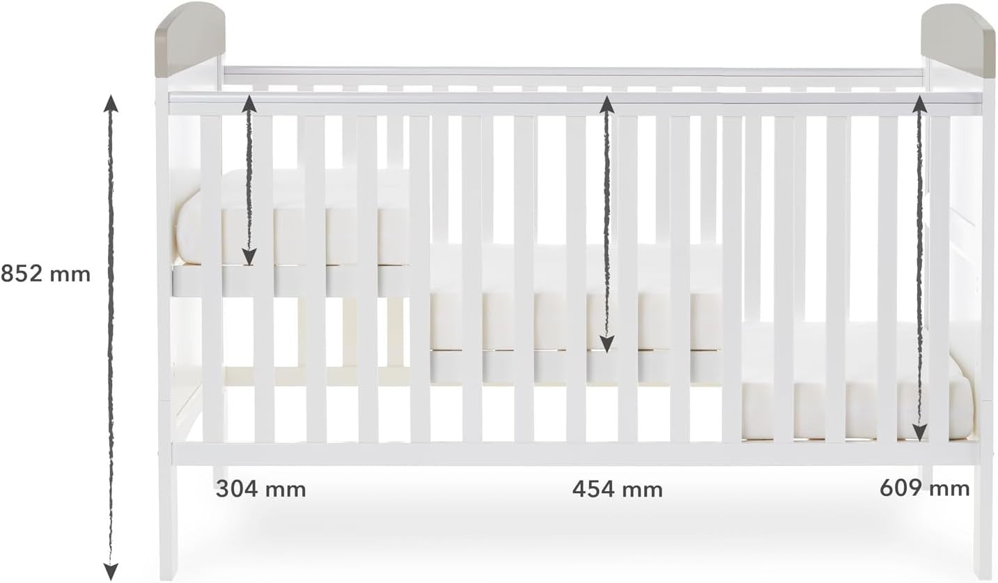 Convertible Cot Bed with Adjustable Height Toddler Bed 140x70cm Koala Grey
