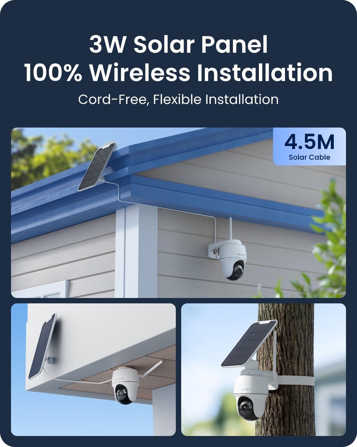 4K Solar Security Camera Wireless PTZ Color Night Vision Alexa