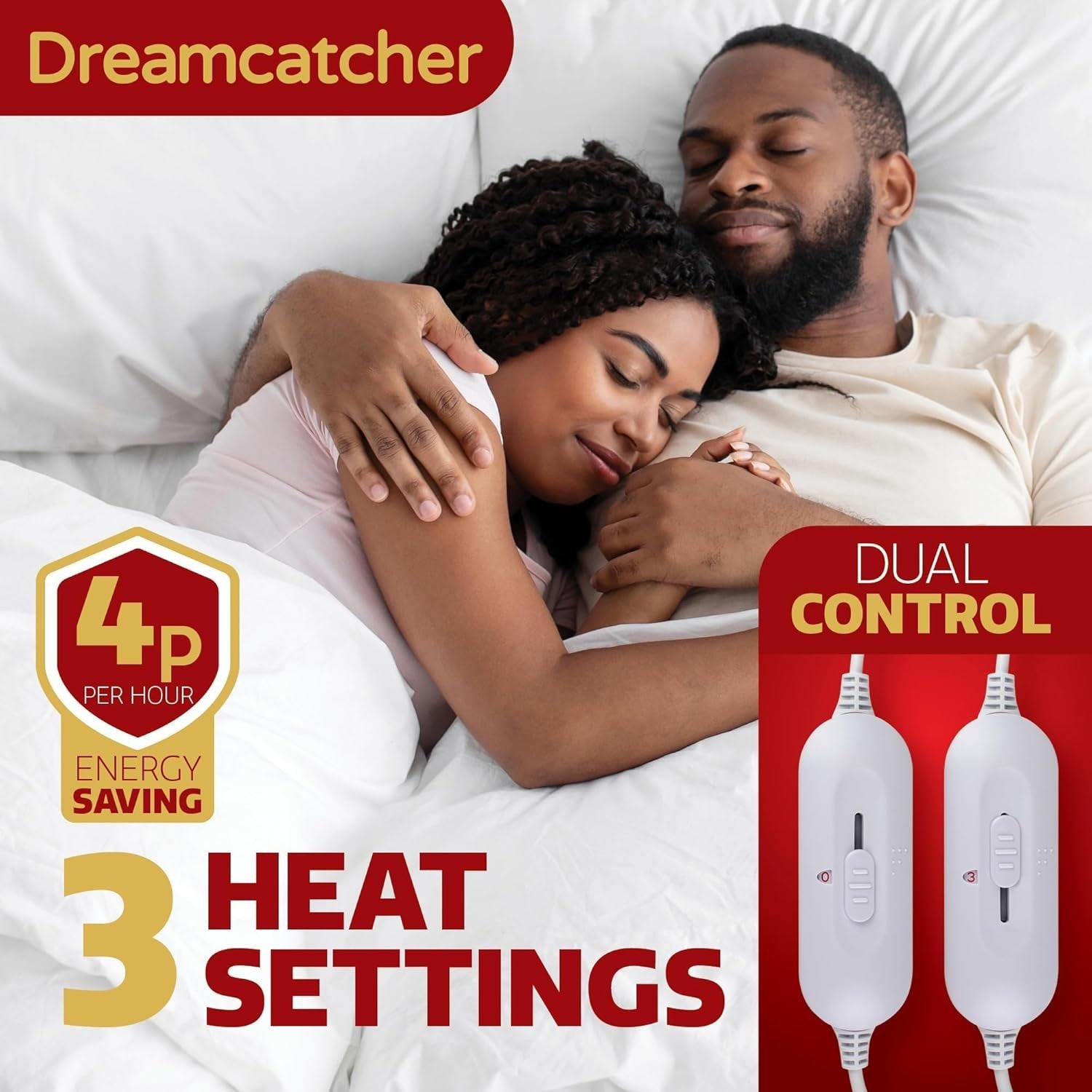 Double Electric Underblanket Fitted Mattress Cover Dual Control 3 Heat Washable