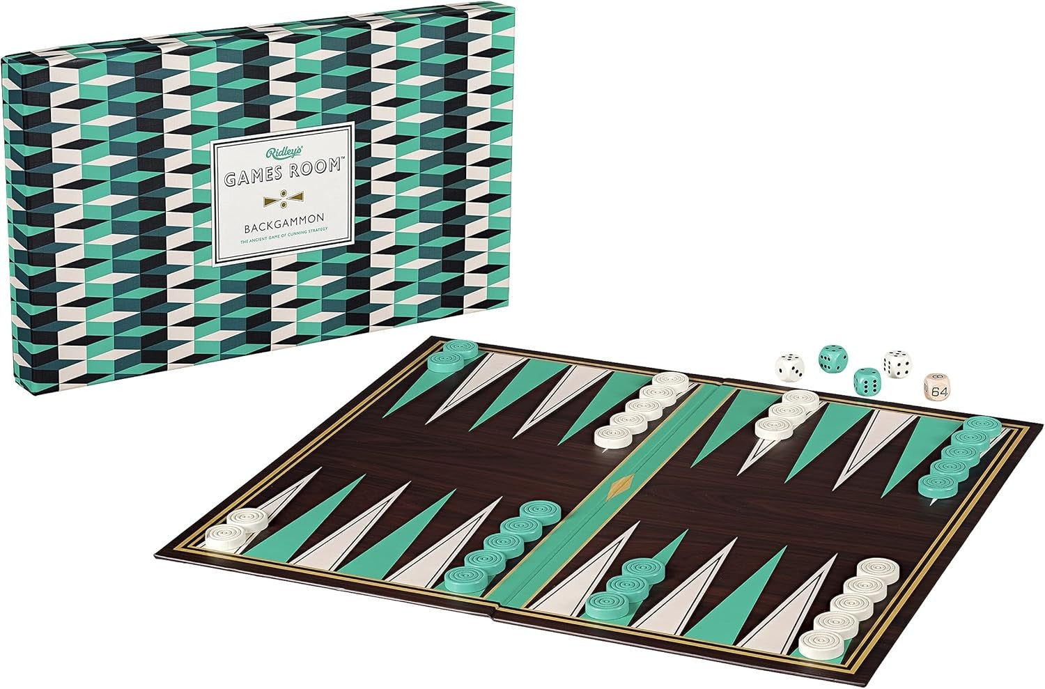 Classic Backgammon Set Folding Board Game with Checkers Dice Travel Play