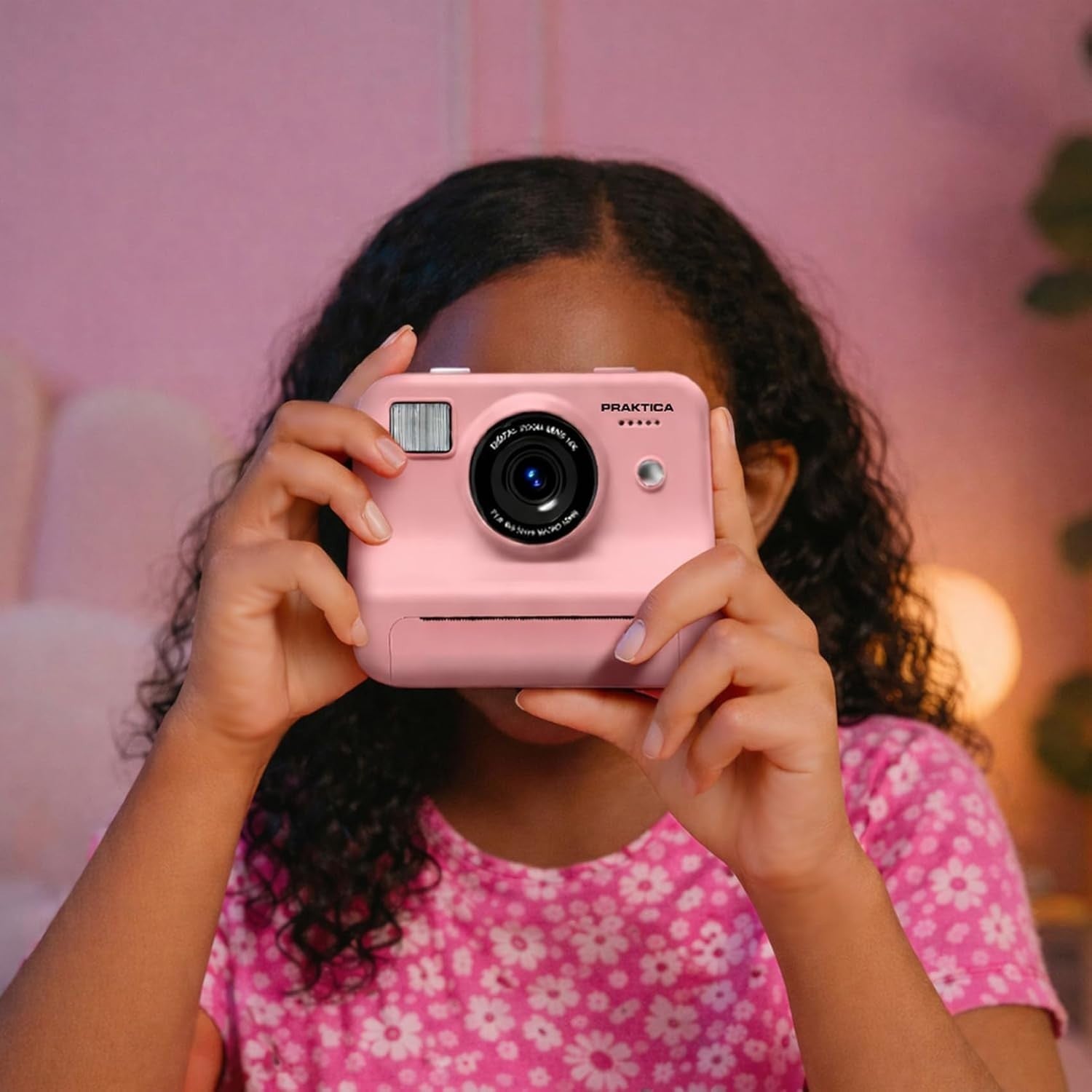 Kids Instant Print Sticker Camera Dual Lens 120 Stickers SD Card