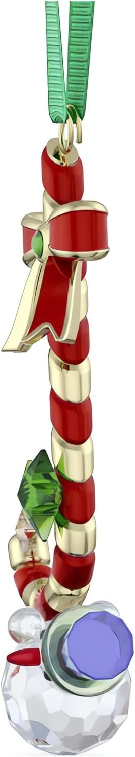 Crystal Candy Cane Ornament • Festive Red & Green Detail • Luxury Decor