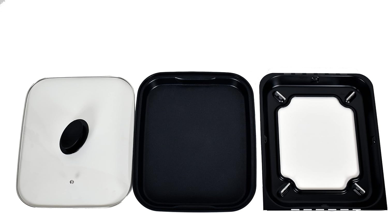 Portable Gas BBQ Grill Stove with Deep Dish Non-Stick Pan & Glass Lid