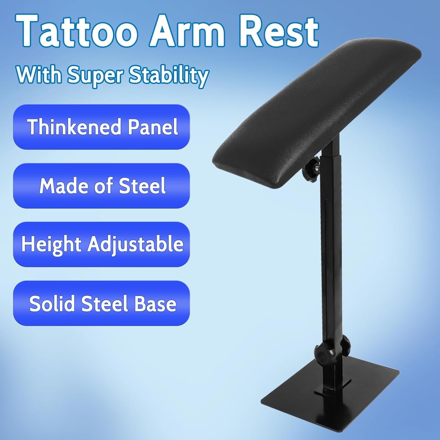 Tattoo Armrest Stand Adjustable Height Angle Padded Support for Artists