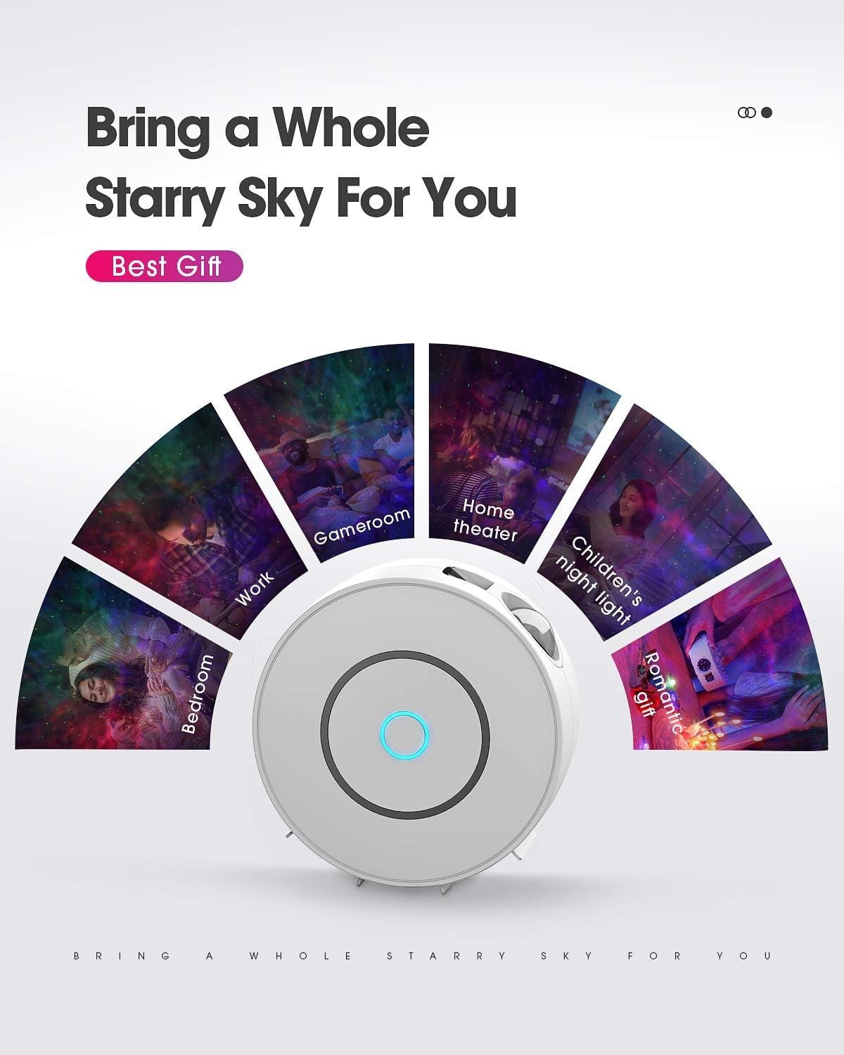 Smart Galaxy Projector WiFi LED Star Light Alexa Voice RGB Night Lamp