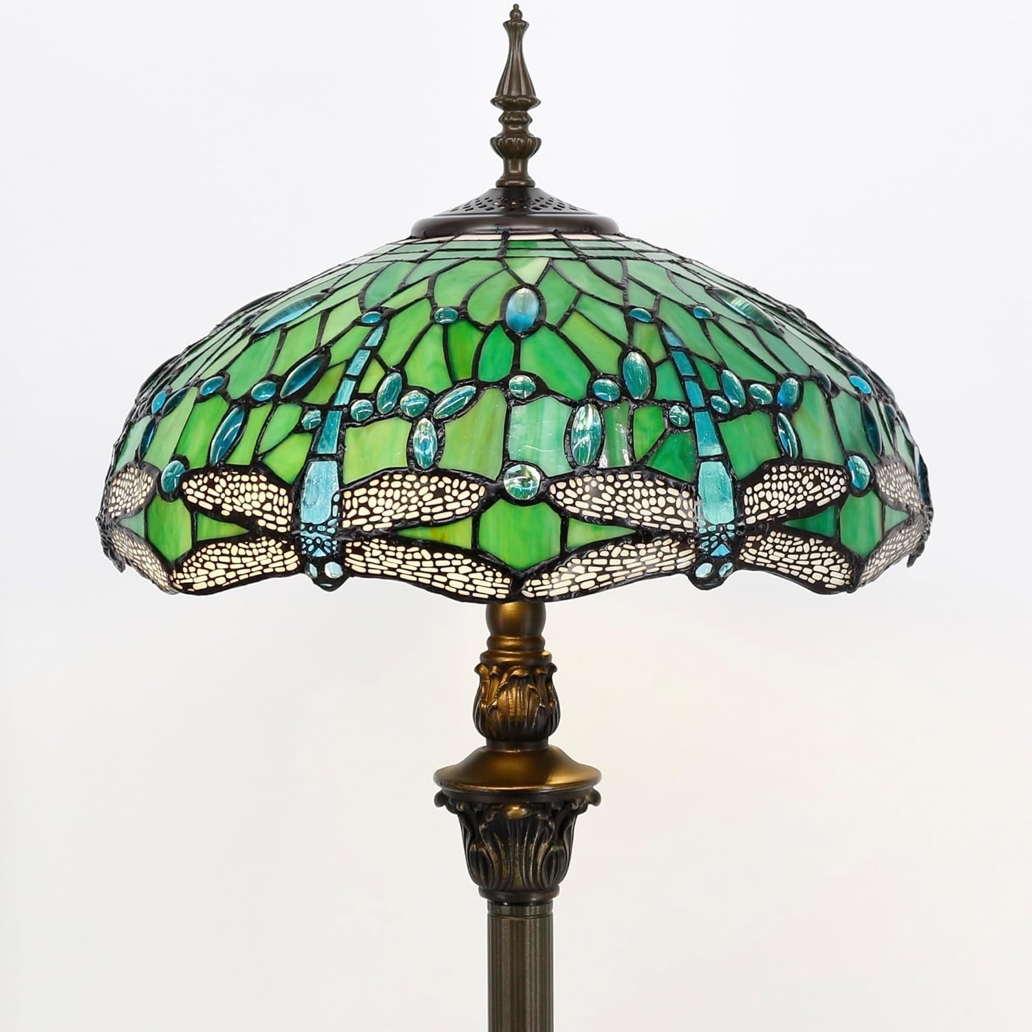 Stained Glass Tiffany Floor Lamp 70" Tall Antique Style Reading Light