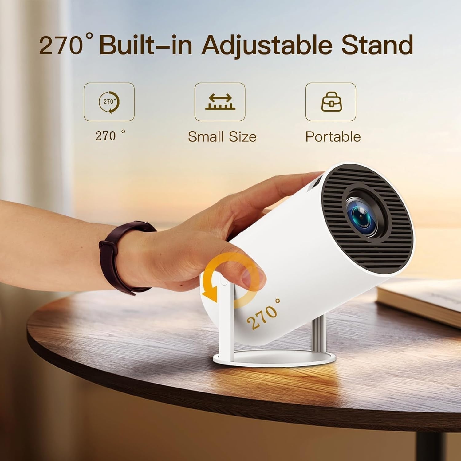 Android 11 Mini Projector WiFi Bluetooth 1080P 4K Support Portable