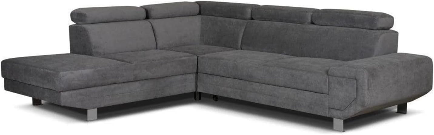 Pull Out Sofa Bed with Storage – Grey 5 Seater LH Corner Sleeper Couch