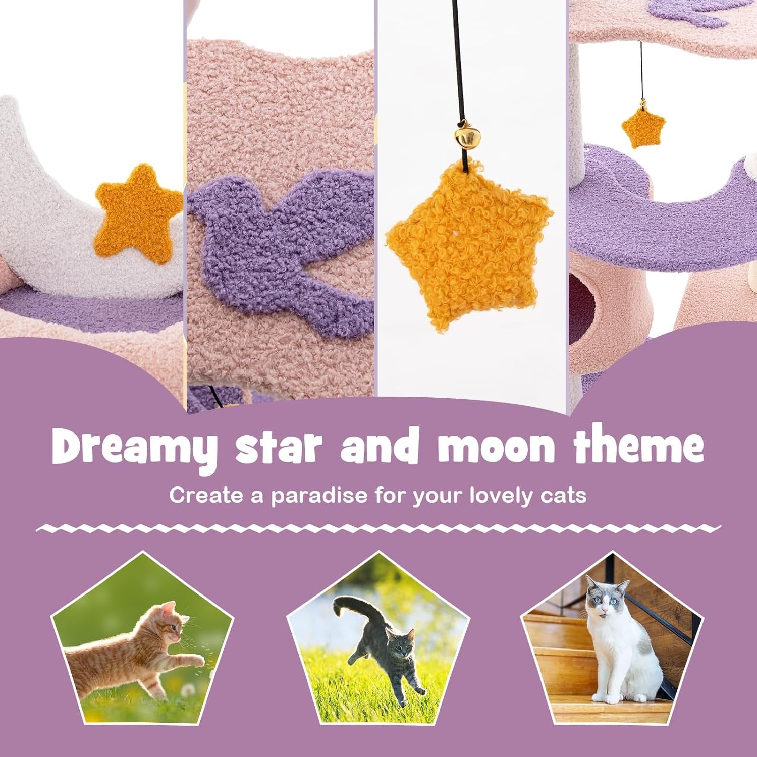 Cat Tree 140cm Multi Level Climbing Tower Condo Hammock Sisal Indoor Cats