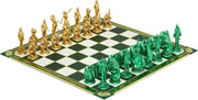 Luxury Wicked Chess Set Emerald & Gold Pieces – Display Board | Collector Gift