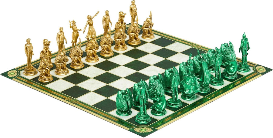 Luxury Wicked Chess Set Emerald & Gold Pieces – Display Board | Collector Gift