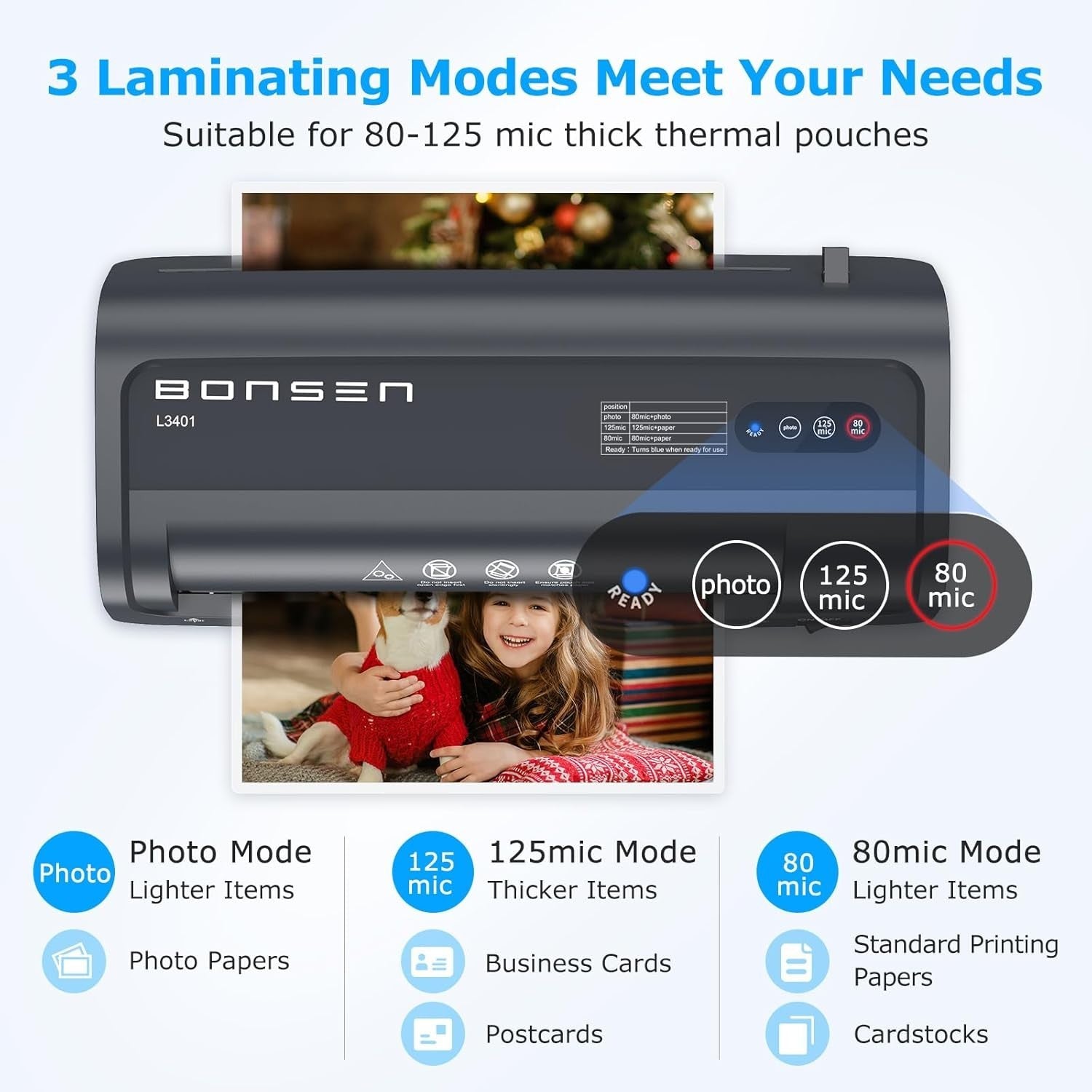 A4 Laminator Machine Never Jam Fast 270mm Min + 60 Pouches
