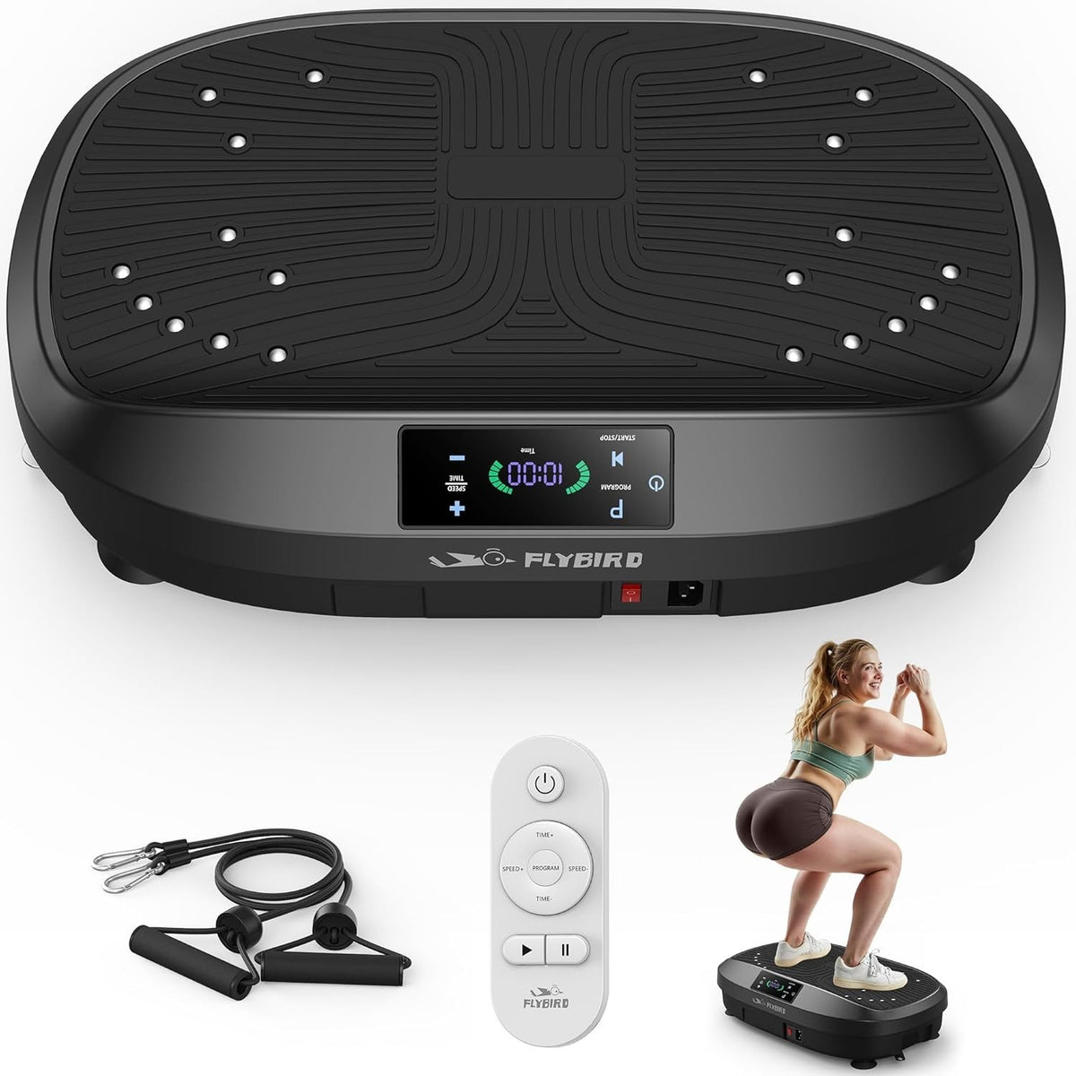 Vibration Plate Exercise Machine 120 Speeds 5 Programs 150KG Home Use