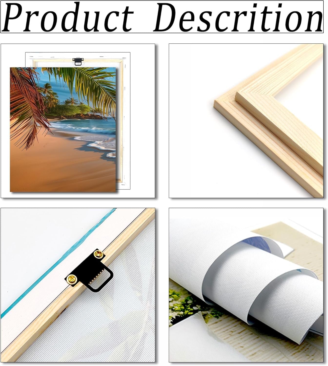 Beach Sunset Canvas Wall Art 3 Panel 12"x16" Ocean Home Decor