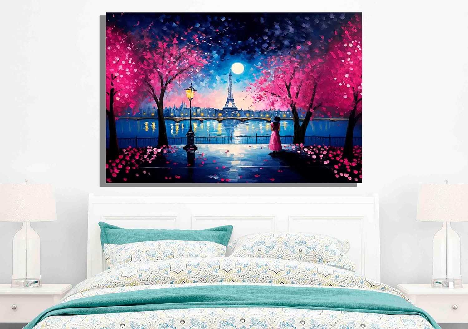 Large Eiffel Tower Canvas Wall Art 86x61cm Framed Paris Print