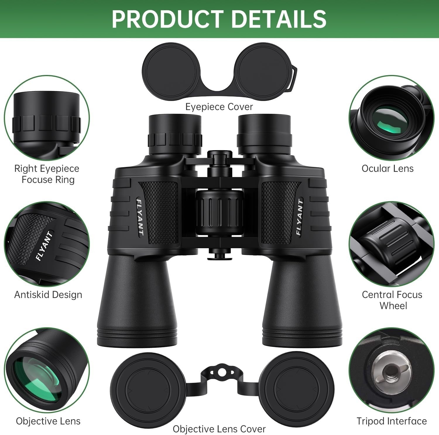 20x50 High Power Waterproof Binoculars Low Light Vision for Bird Watching Travel