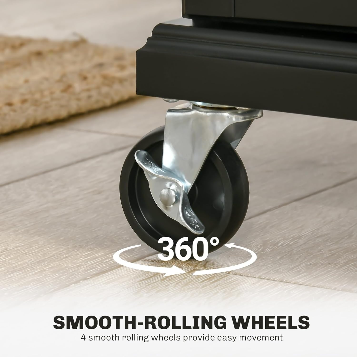Kitchen Island Trolley on Wheels with Stainless Steel Top Drawer Storage