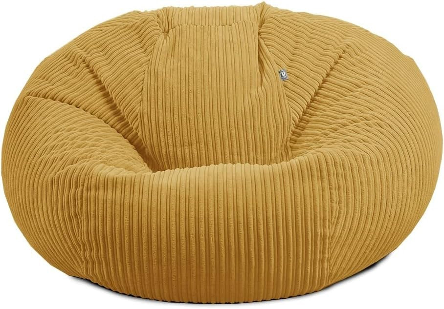 Mustard Giant Corduroy Bean Bag Chair Large Floor Seat Lounge Sofa Washable