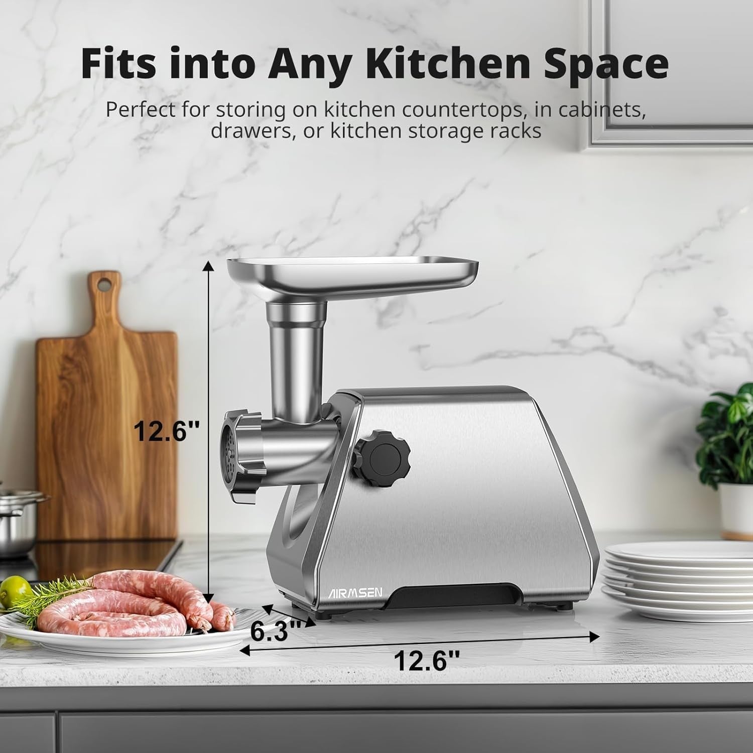2500W Electric Meat Grinder Sausage Maker Mincer 3 Plates Kubbe Kit