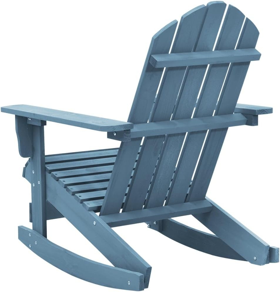 Outdoor Wooden Adirondack Rocking Chair, Weatherproof Patio Seat with Armrests
