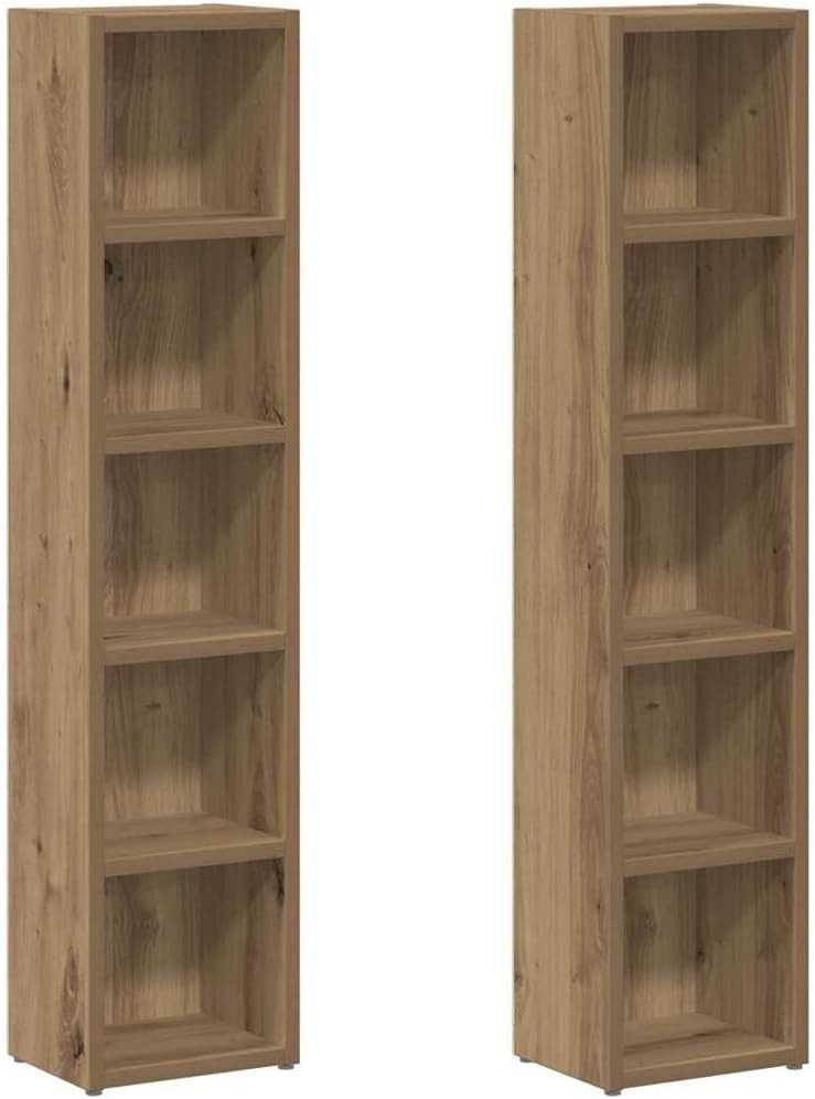 2 Pack CD Storage Cabinets Media Shelf Bookcase Display Unit Oak 80 CD