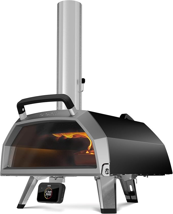16" Dual Fuel Pizza Oven 500°C Outdoor Gas Wood Fired Grill Stone Maker
