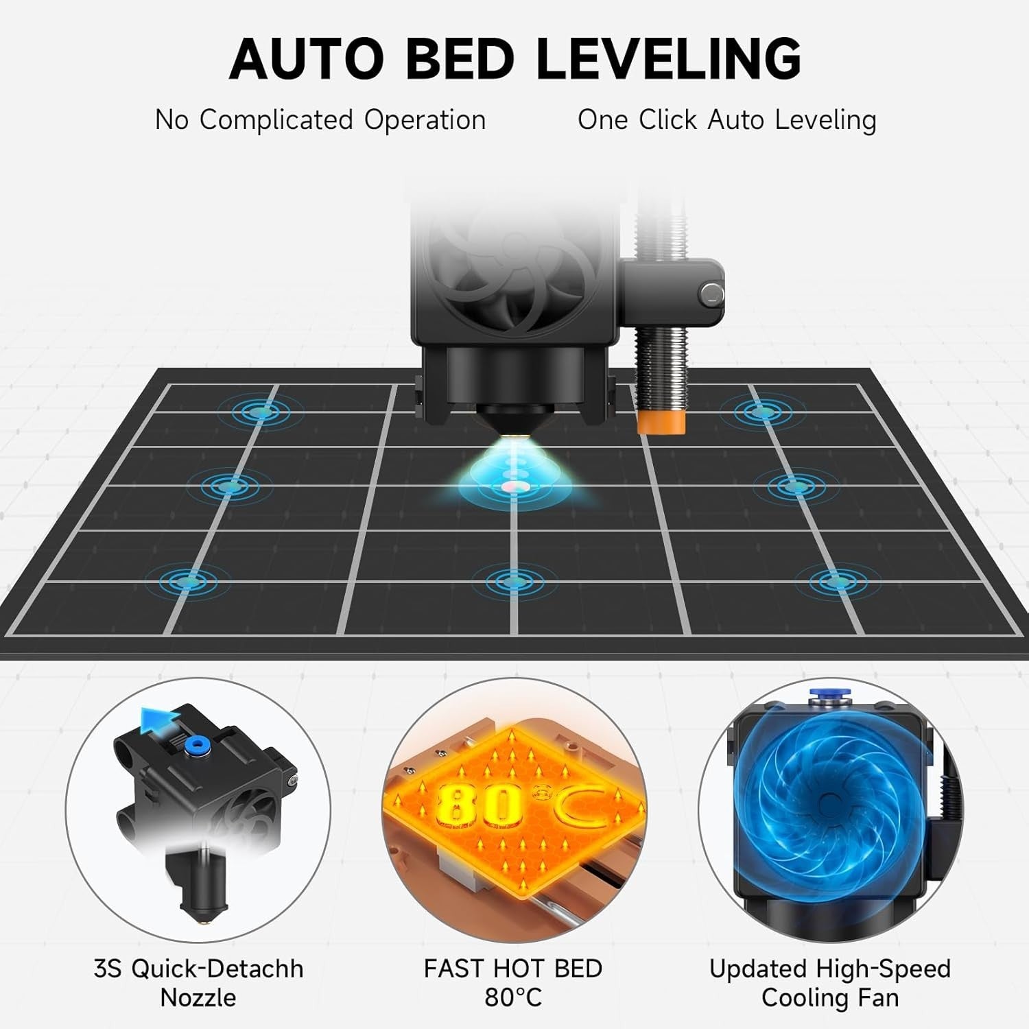 High Speed Mini 3D Printer Auto Leveling WiFi Cloud Print 250mm/s