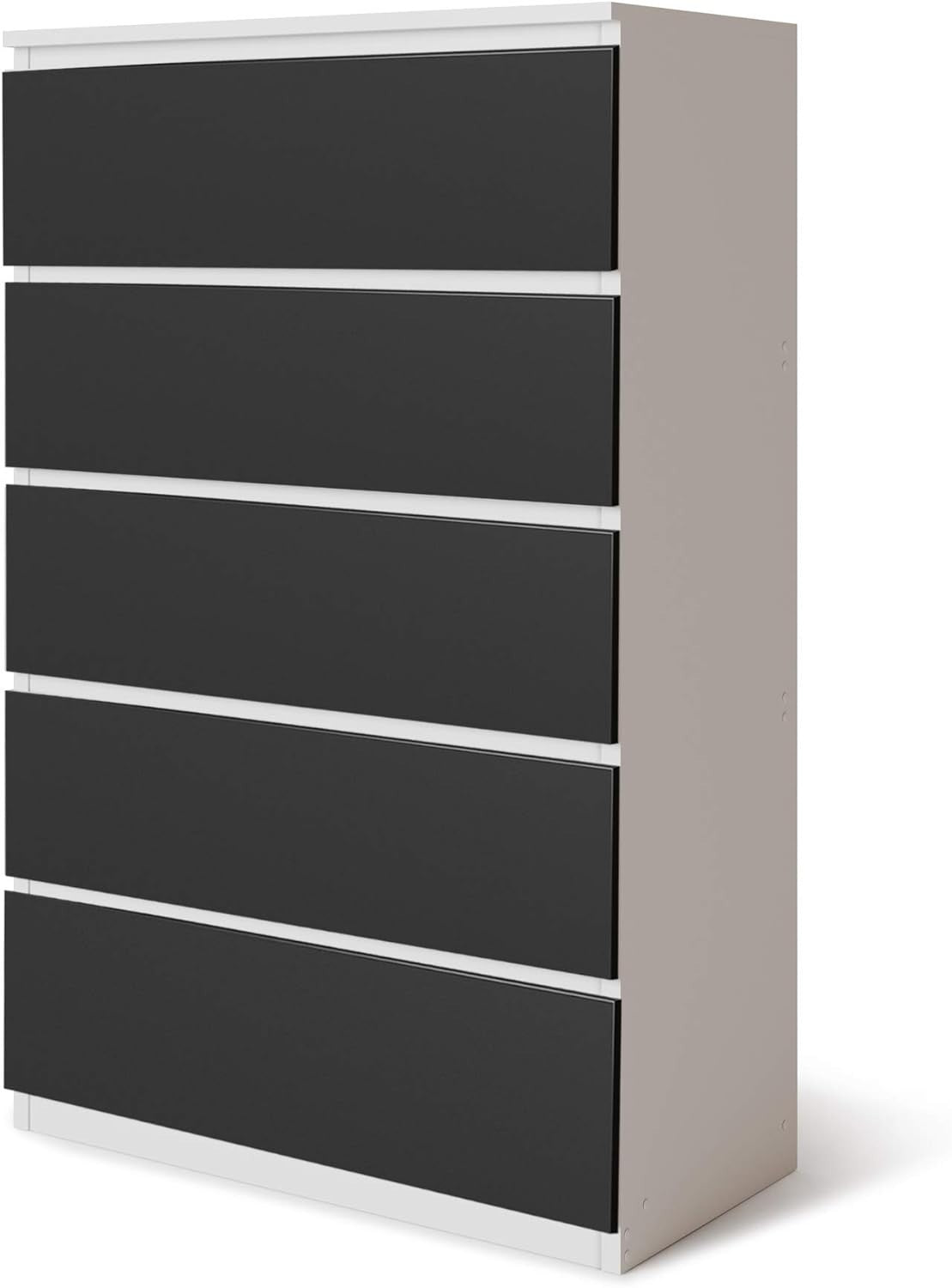 Modern 5 Drawer Storage Chest Black Drawers White Frame Bedroom Cabinet