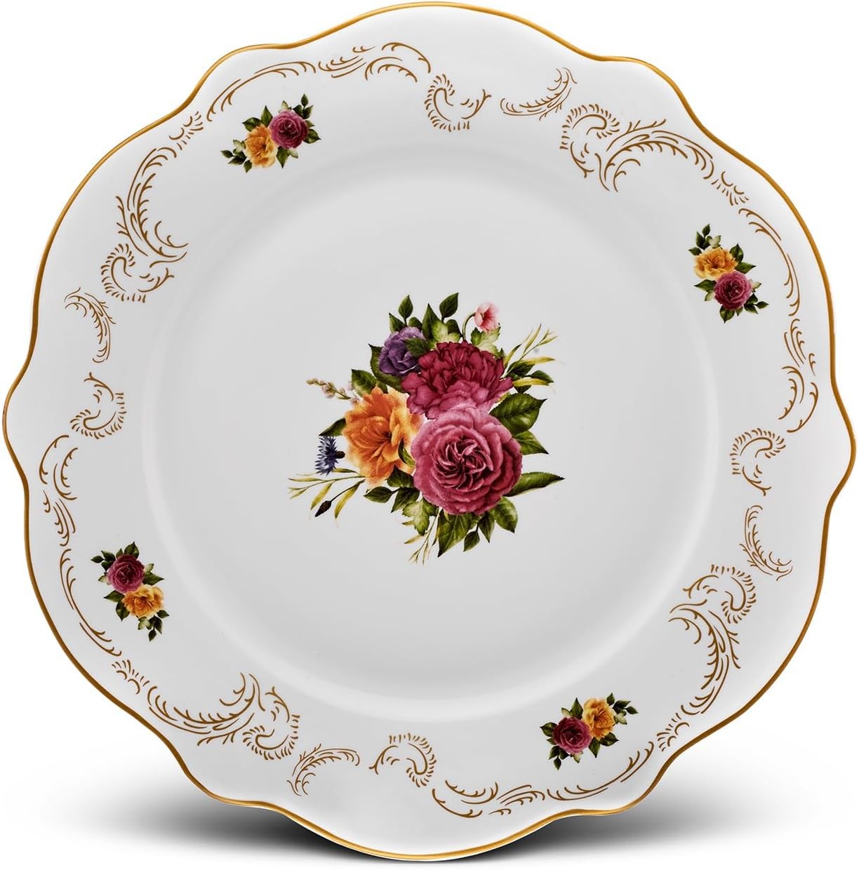 24pc Bone China Dinner Set Floral Plates Bowls Vintage Style for 6
