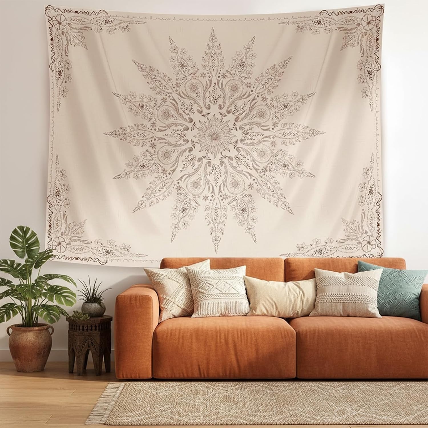 Boho Mandala Wall Tapestry 150x200cm Floral Medallion Decor