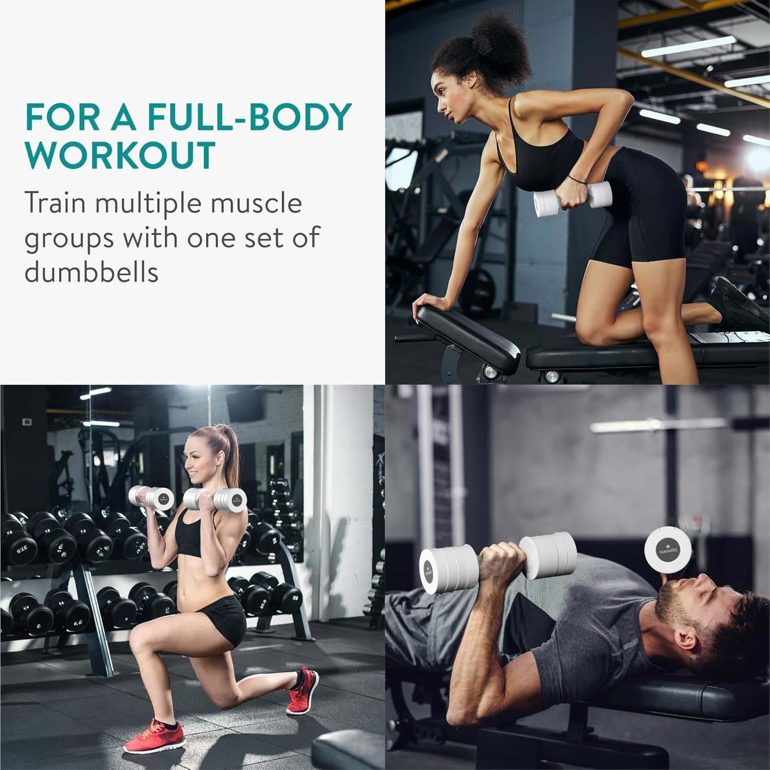 Adjustable Dumbbells Pair 1–3.5KG Compact Non-Slip Home Fitness Weights