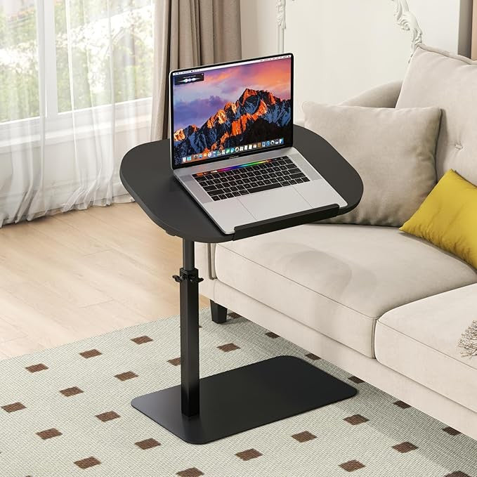Adjustable C Shaped Laptop Side Table 360 Swivel Slide Under Sofa Bed
