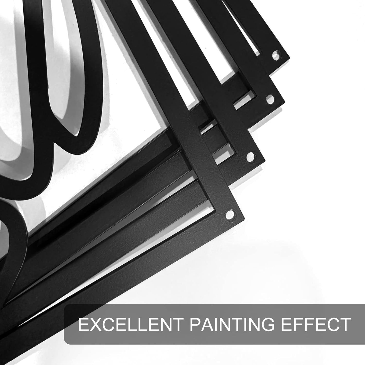 Black Abstract Metal Wall Art 4 Pack 3D Line 16x11in
