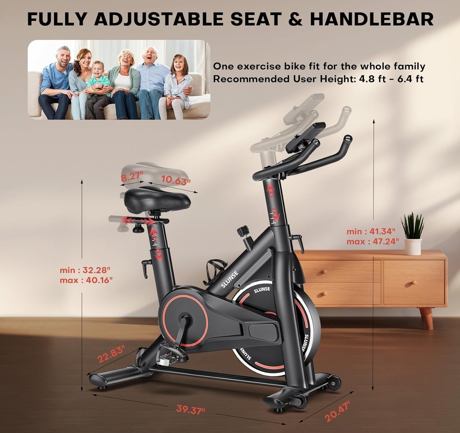 Quiet Magnetic Spin Bike w/ APP, LCD, 35lb Flywheel, 100 Levels & 350lb Cap